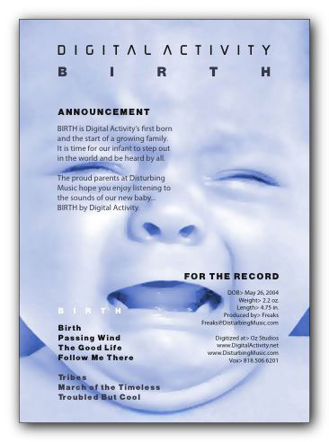 Front of Digital Activity Birth Announcement