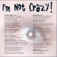 I'm Not Crazy CD Booklet Page 3